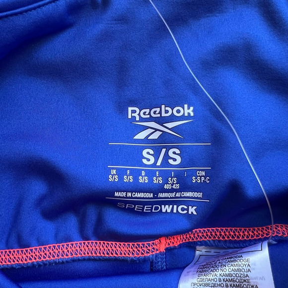 Reebok Womens WOR Detail HRT Leggings Blue High Rise Speedwick Full Length S New - Picture 8 of 9